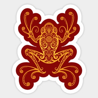 Intricate Red and Yellow Tree Frog Sticker